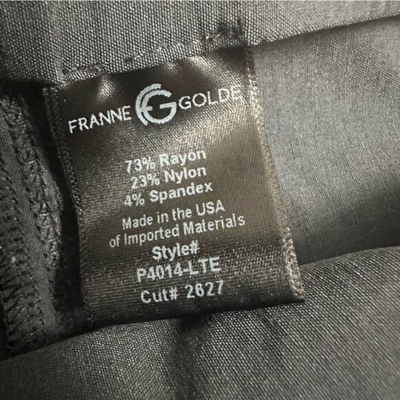 Franne Golde Trousers Pants Dark Gray Pull On Work Straight Leg Size 12 Large - Picture 6 of 6